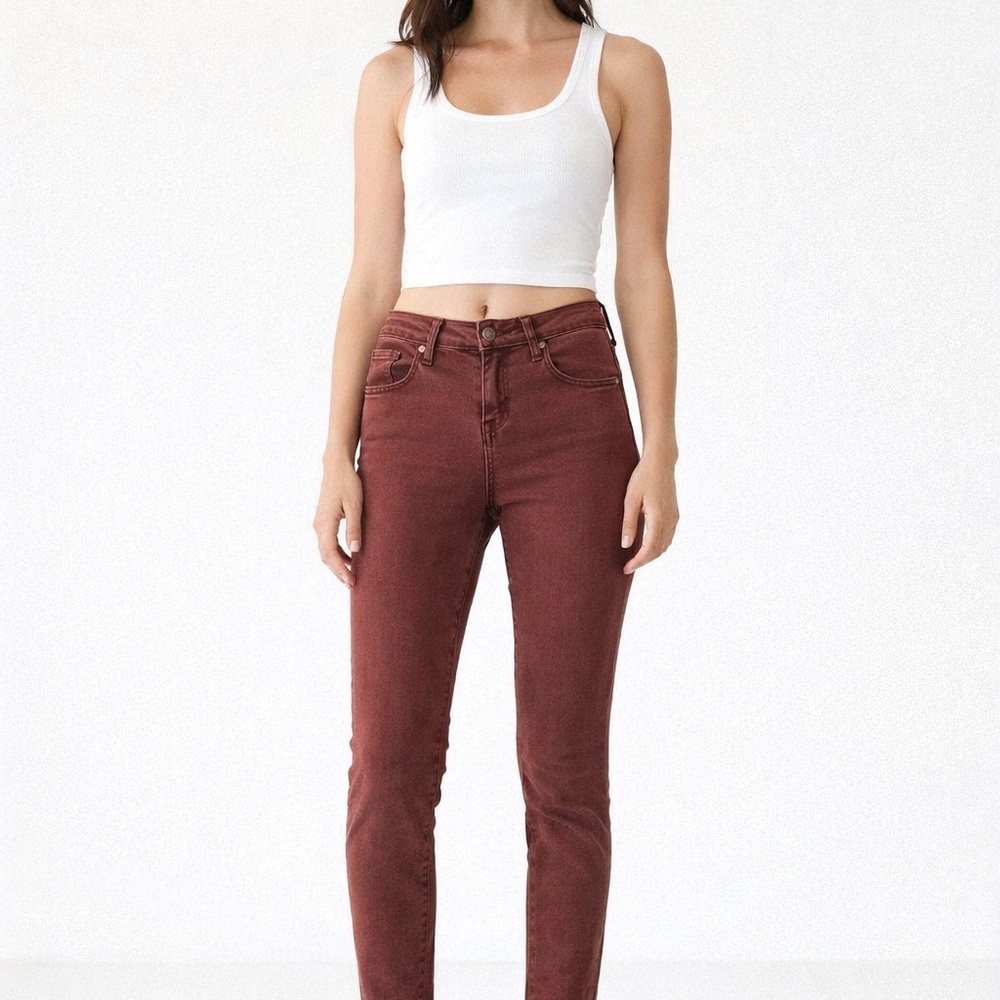 Free People Burgundy Skinny Jeans Wine Red Stretch Denim Womens 26 fall fashion